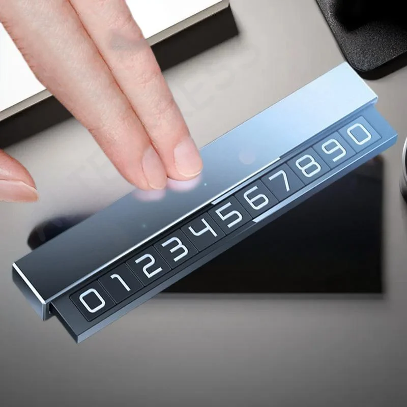 Vehicle Number Plate Holder with Luminous Phone Option; Essential Temporary Parking Card Accessory