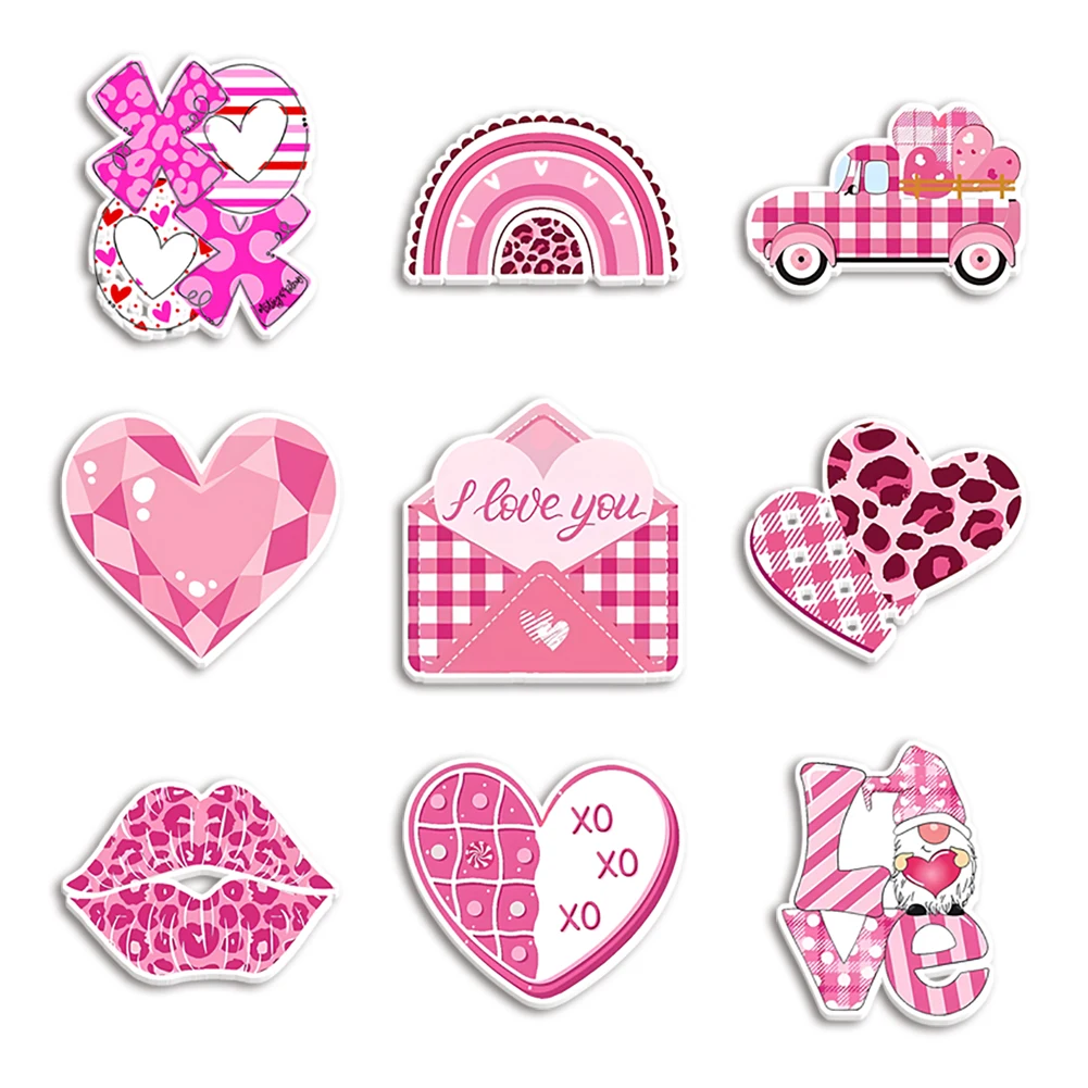 

Lip Valentine's Day Love 10pcs/lot Resin Planar Flatback Transparent Acrylic Glitter Acrylic For DIY Phone Case Bow Keychain