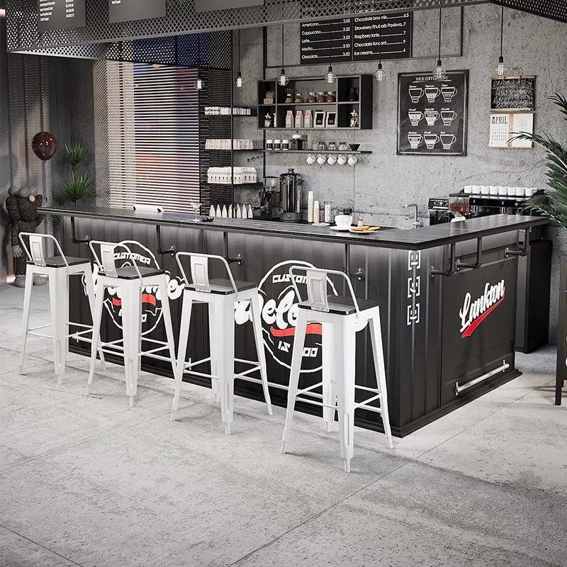 Premium Industrial Style Counter for Home Bar Outdoor Hotel Use Iron Creative Catering Billiard Coffee Restaurant Bar Features