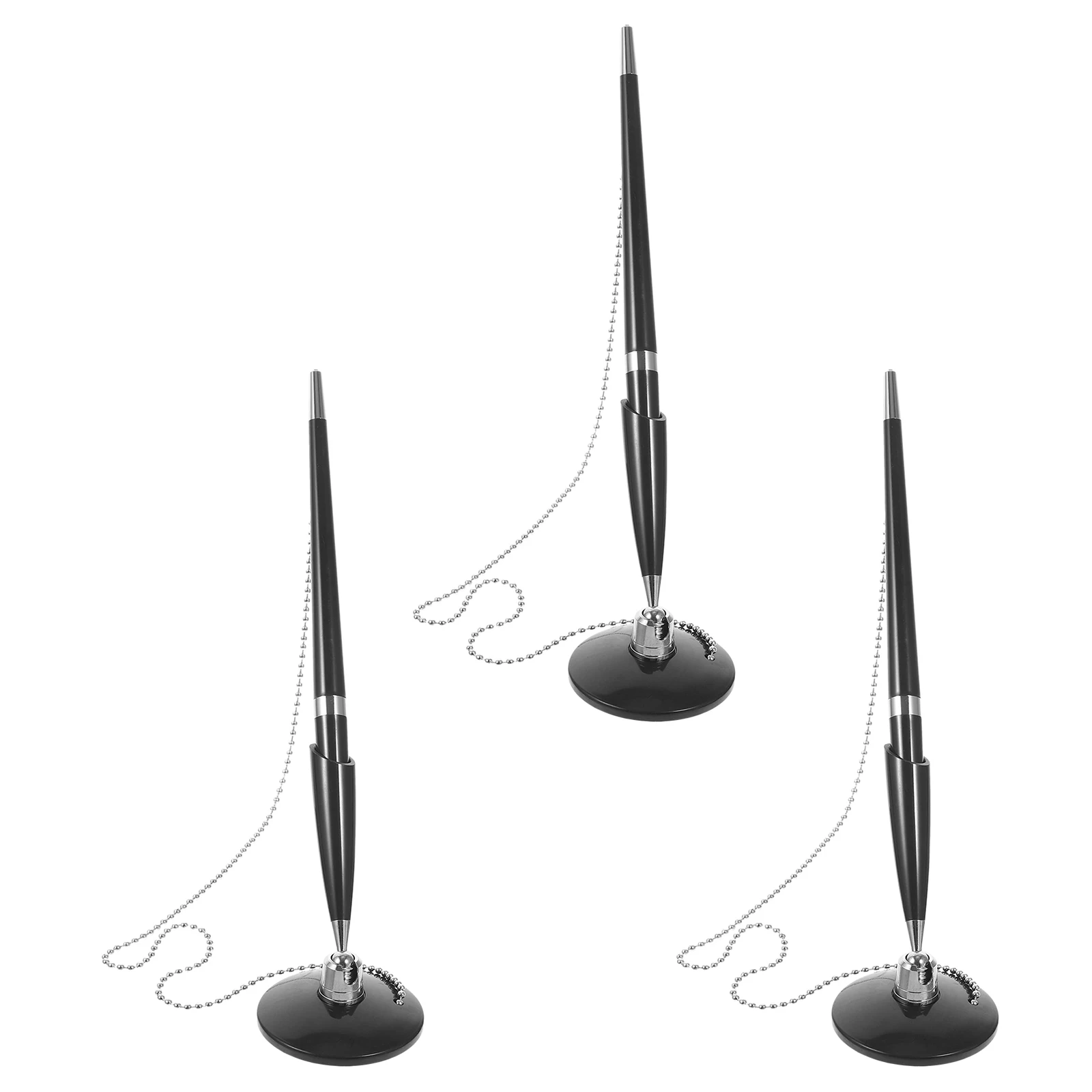 3 قطعة قلم حبر جاف لسطح المكتب طاولة عمودية ثابتة للكتابة سلسلة أقلام تصميم قبضة ناعمة ملحقات المكتب