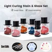 Kit de modificación de encías simuladas dentales para cerámica polimerizada/resina de impresión/acrílico PMMA, esmalte de mancha de curado con luz Dental