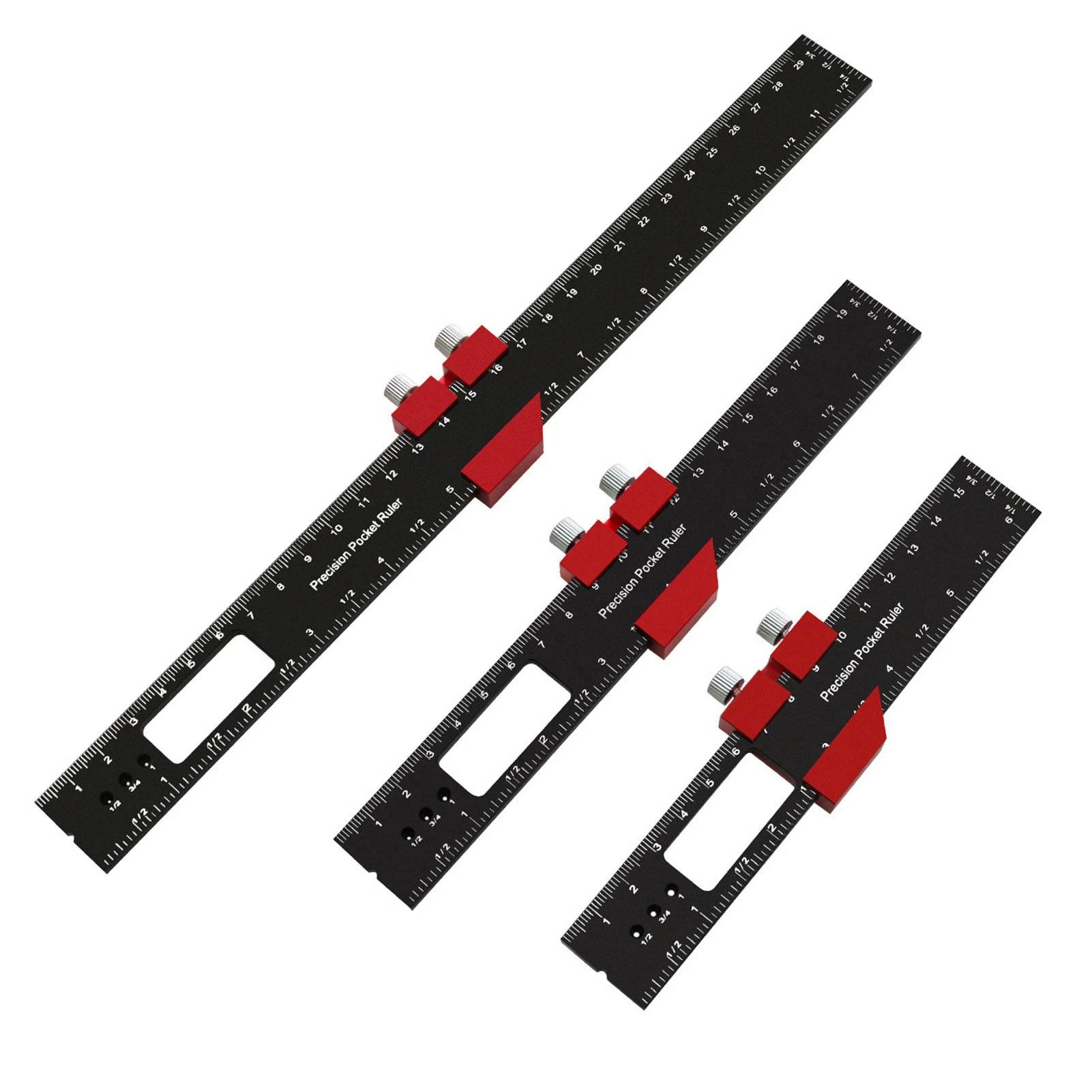 3Pcs T Track Slide Rule Aluminum Alloy High Accuracy Slide Top Marking Ruler T Type Scribing and Square Ruler 160mm 200mm 300mm