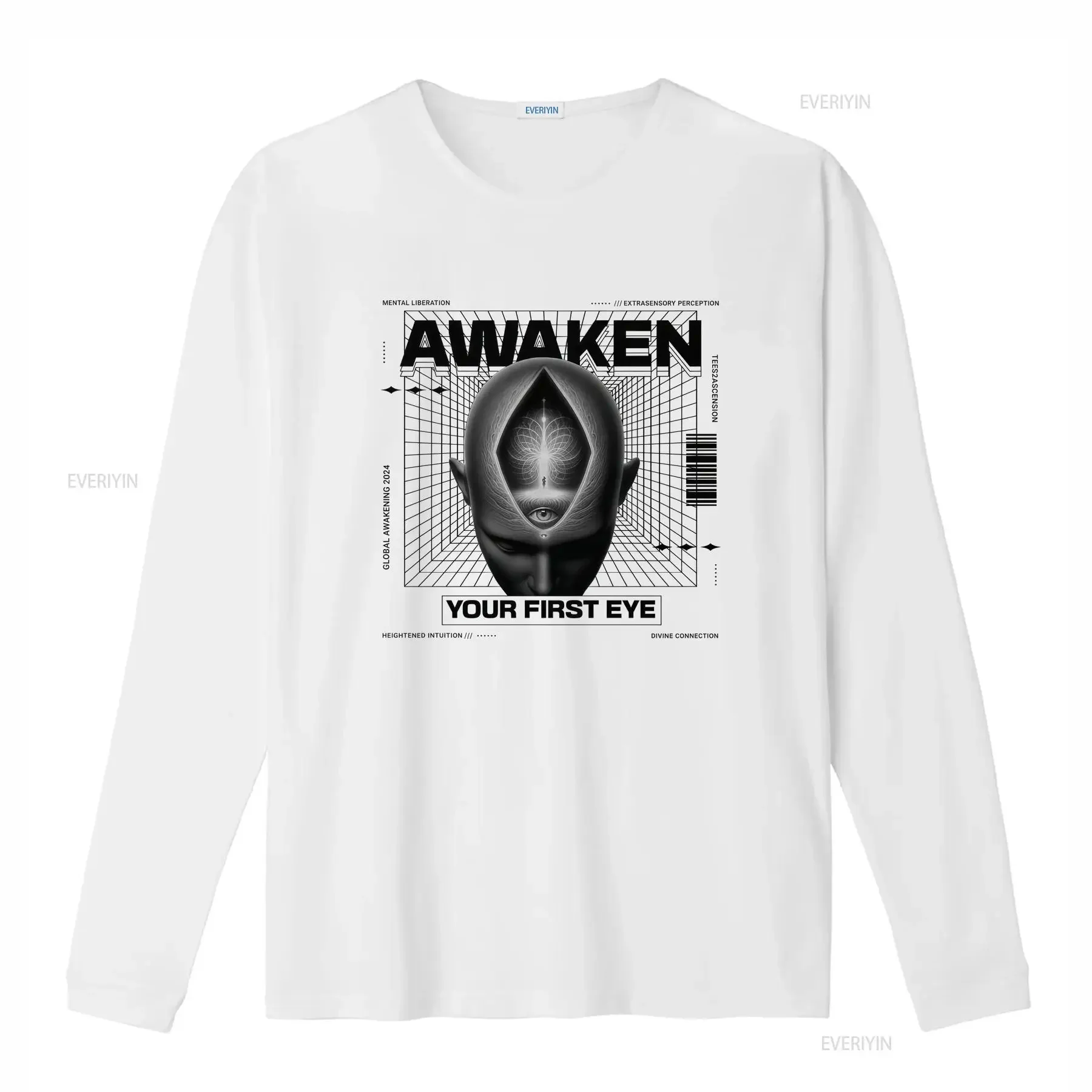 First Eye T Shirt white Reality Consciousness Spiritual Awakening Third Truth Seeker Open Your Mind  vintage Washed Breathable