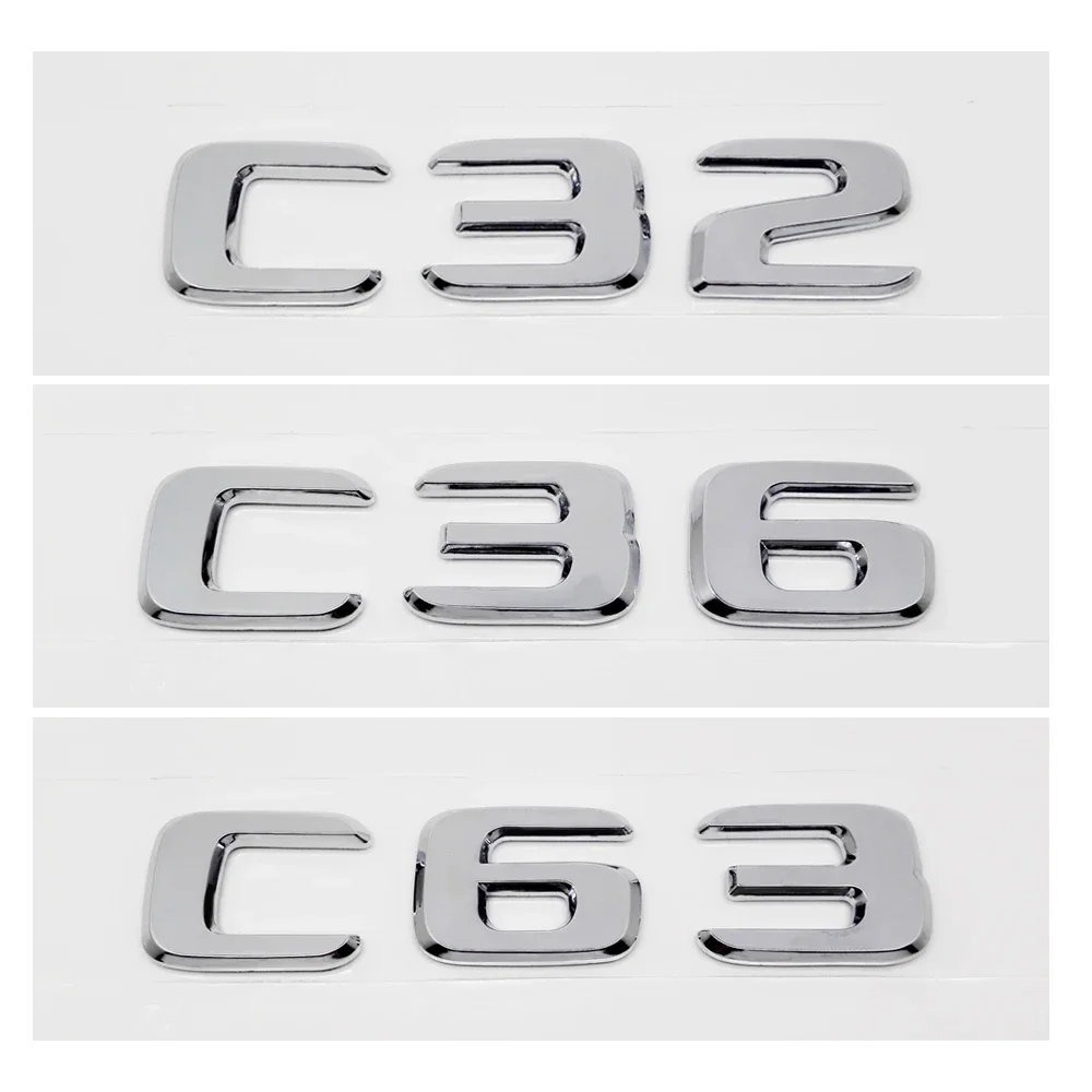 

ABS Plastic C32 C36 C63 Trunk Rear Logo Badge Emblem Sticker for Mercedes Benz C Class W201 W202 W203 W204 W205