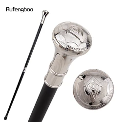 White Freemasonry Freemasons VG Totem Relief Walking Cane Fashion Walking Stick Gentleman Crosier Knob Walking Stick 93cm