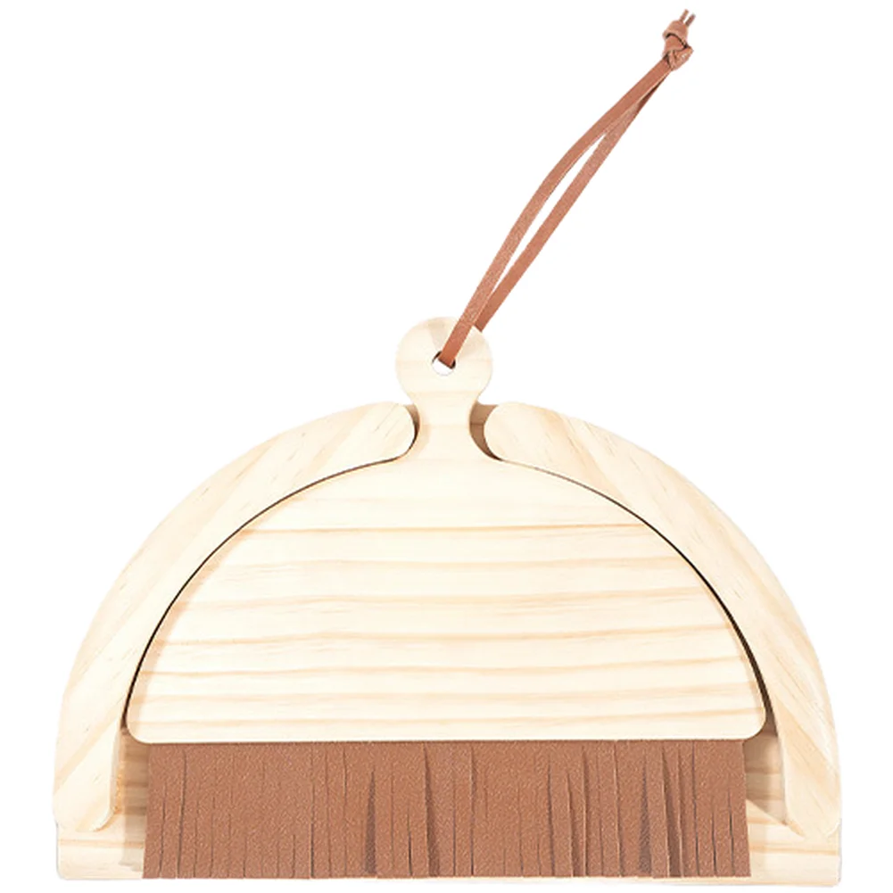 Lightweight Wooden Brush and Dustpan Set for Everyday Cleaning Tasks on Desks Countertops Vanities and Workbenches
