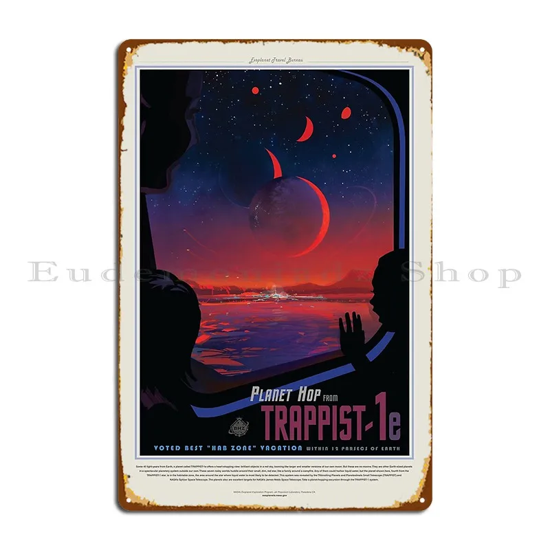 Tourism Posters Trappist 1 Metal Plaque Poster Iron Club Wall Decor Create Wall Cave Tin Sign Poster