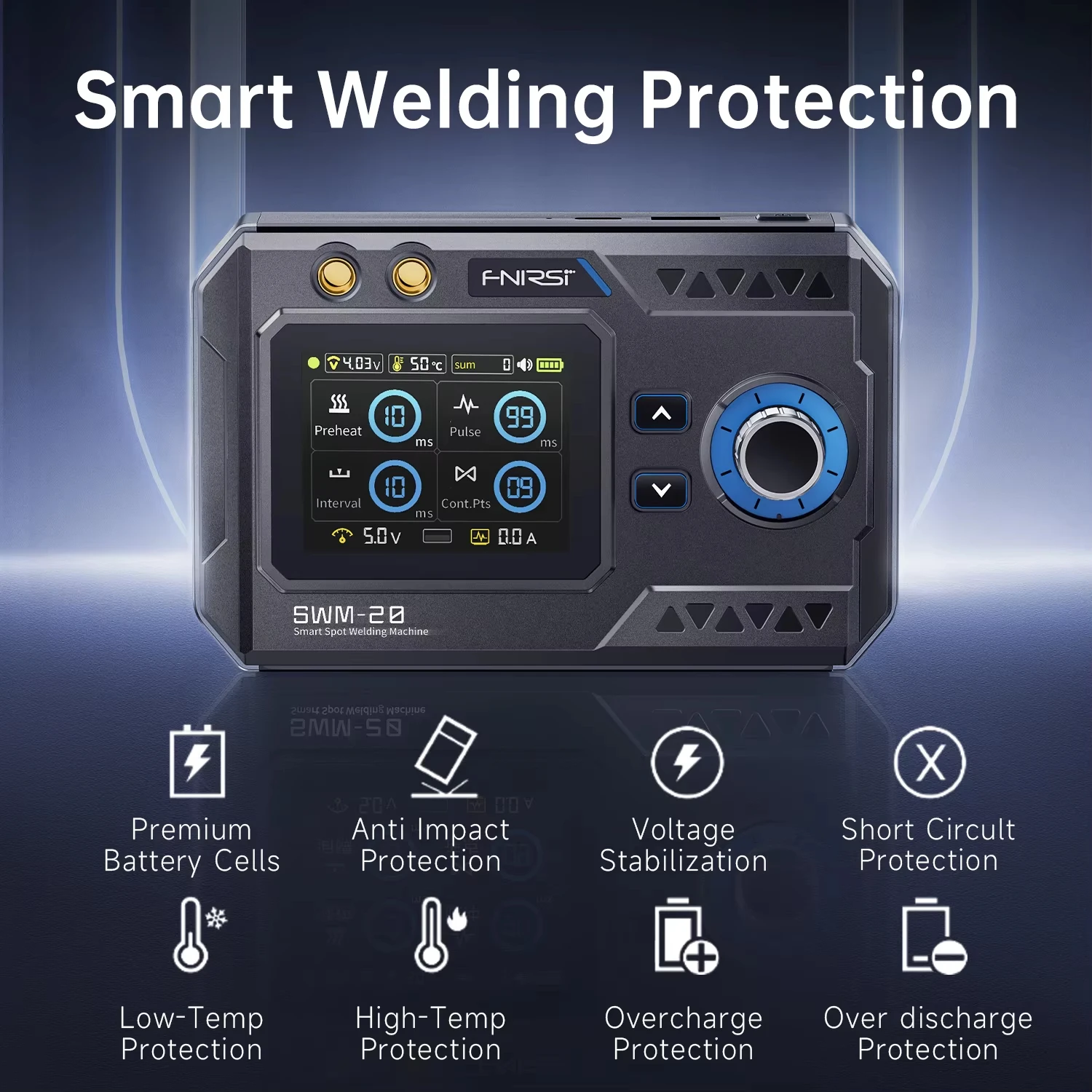 

IN STOCK FNIRSI SWM-20 Spot Welder 0.1-0.5mm Nickel Sheet 1200A Dual Pulse Battery Welding Machine 18650 Pack Welder DIY Tools