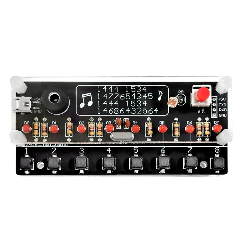 DIY Solderable Electronic Kit With Light Control Adjustable Volume 8 Note Keyboard Circuit Board For Music Learning Toy