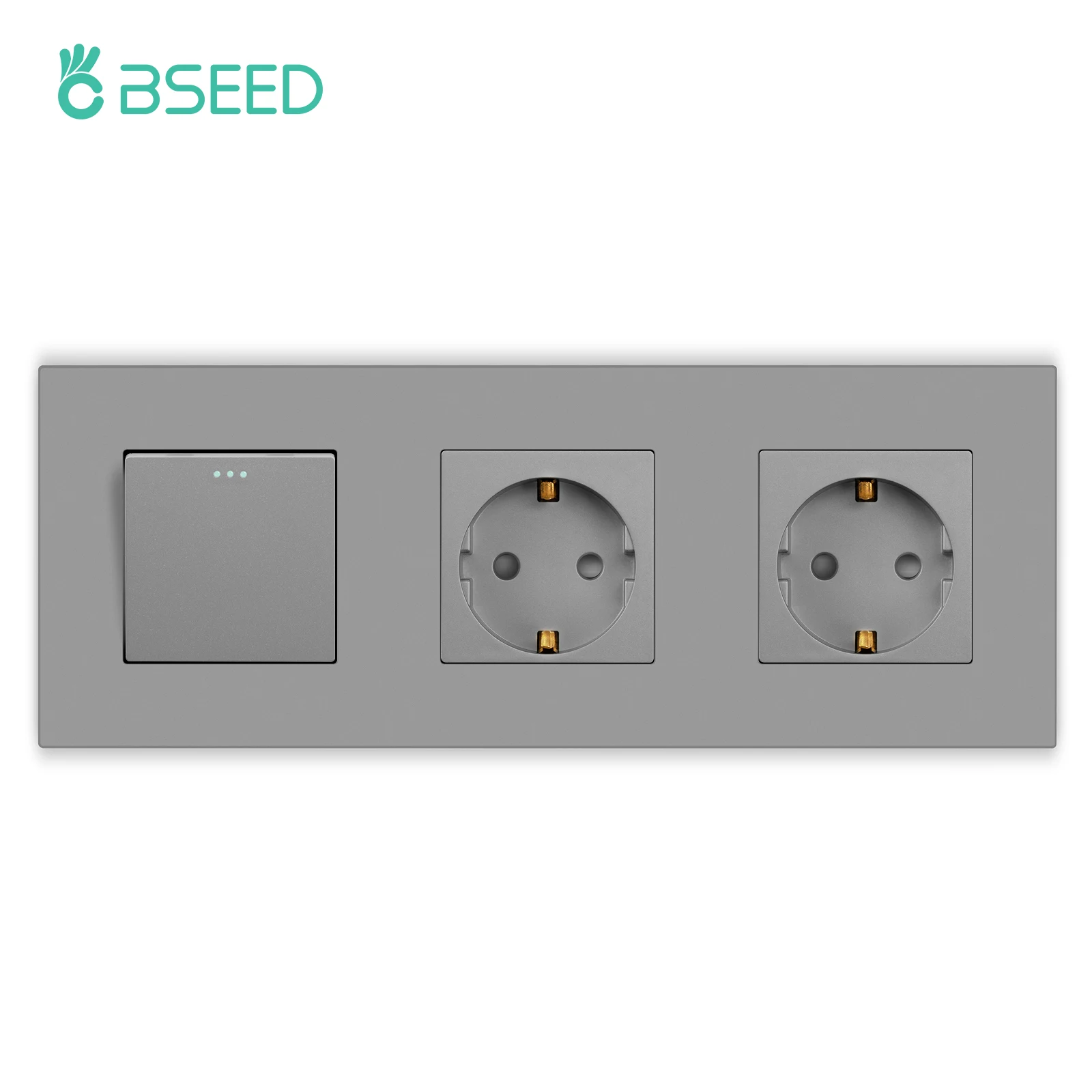 Besamen knopfsc halter 1/2/3Gang 1-Wege-Wandsteckdosen mit USB-Typ-C-Telefon ladegerät montiert Doppels teckdose Kunststoff platte Dreifach steckdosen