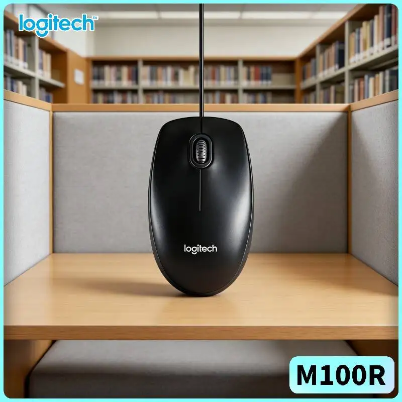

Проводная мышь Logitech M100R 1000DPI с оптическим отслеживанием и USB-подключением для офиса, дома, ежедневной работы и развлечений