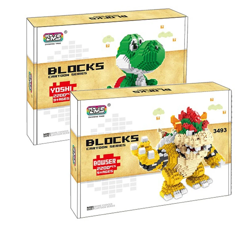 ZMS Magic Blocks Yoshe Blocks Marie bowwser blocks Anime DIY Building Toys Juguetes Auction Figures Kids Gifts