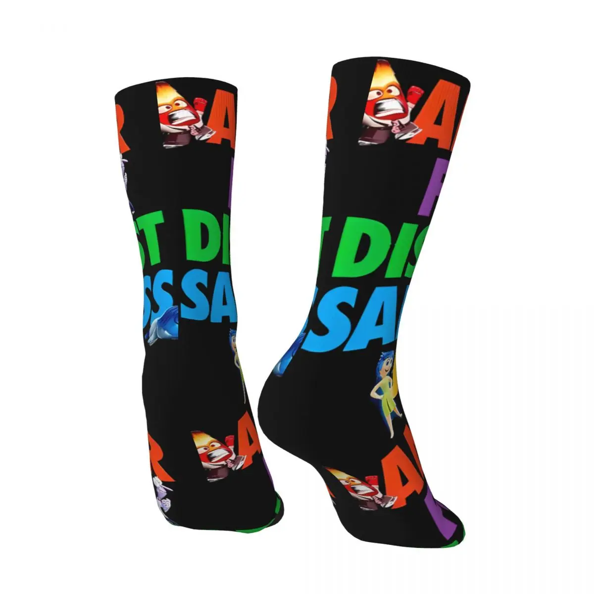 Funny Happy Men's compression Socks Impressive Vintage Harajuku Inside out 2 Hip Hop Novelty Casual Crew Crazy Sock Gift Printed