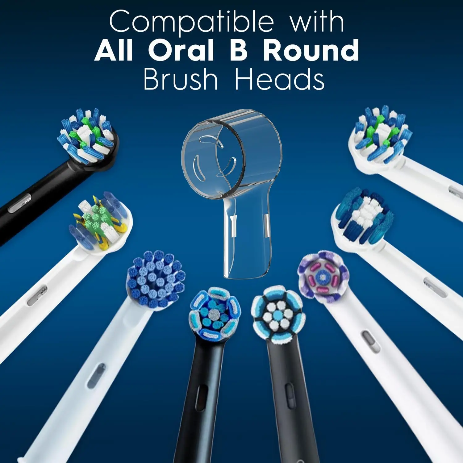6 Pack Toothbrush Heads Dustproof Cover Caps Compatible with Oral B iO Series, Pro 1000, 1500, 5000, 7500 Electric Toothbrush