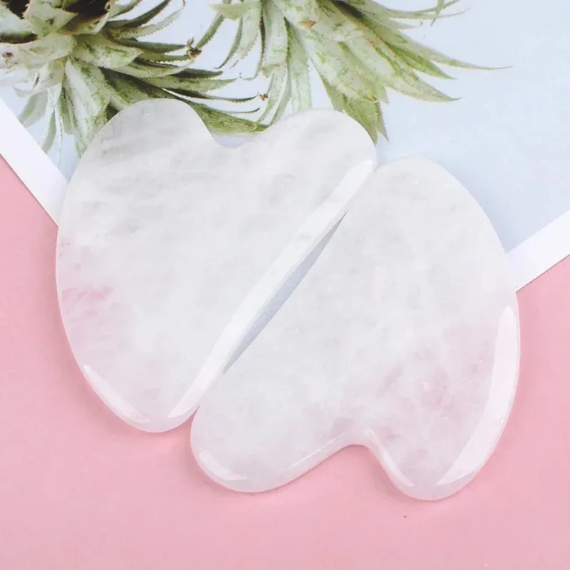 Heart Guasha Stone Face Rose Quartz Jade Massage Tool Chin Nose Lifting Firming Scraping Board Massage Facial Health Care Skin
