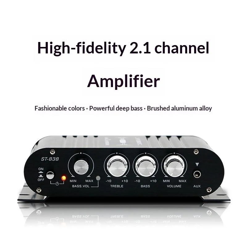 

Усилители для домашнего кинотеатра ST-838 HiFi, 2.1-канальный усилитель мощности, стереоусилитель с басами, усилитель для автомобиля и дома, усилитель для медиаплеера