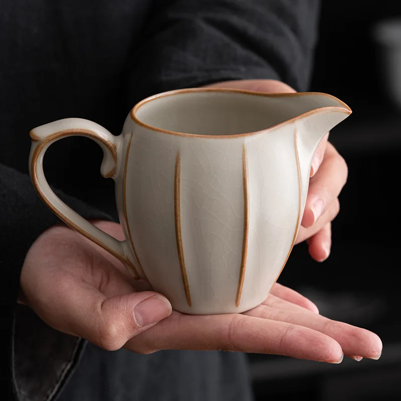 PINNY 240ML Ceramic Ru Kiln Chahai Heat Resistant Chinese Kung Fu Tea Service Retro Pigmented Tea Cups