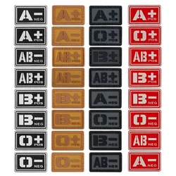 5*3CM/3D PVC Rubber First Aid Blood Group Emblem Glow In The Dark Patches,Military Tactical Badges Hook Patch For Backpack,Hat