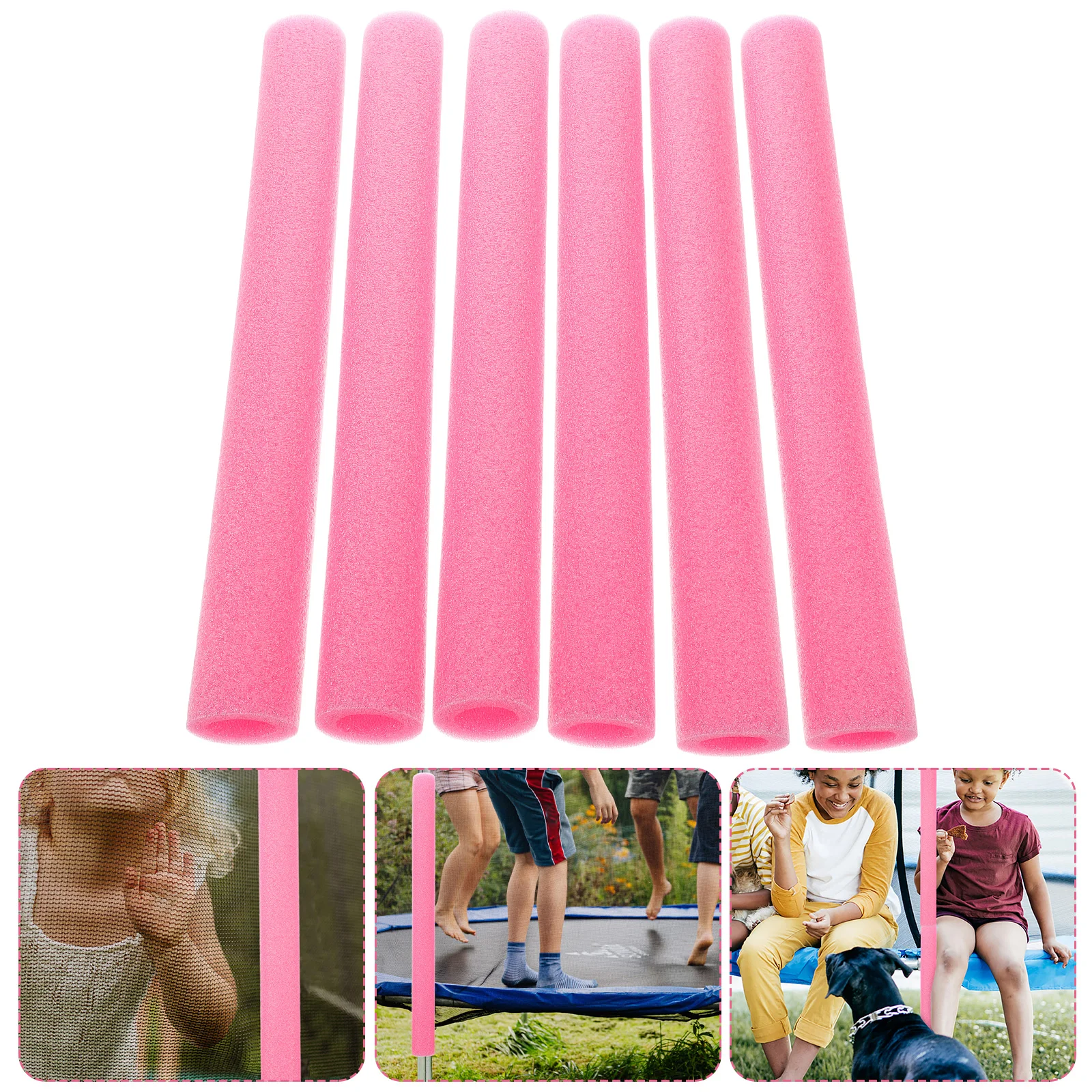 

6pcs Poles Cover Sponge Padding Anti-Collision Railing Fence Tubing Replacement Accessories Detachable Washable Trampoline Rod
