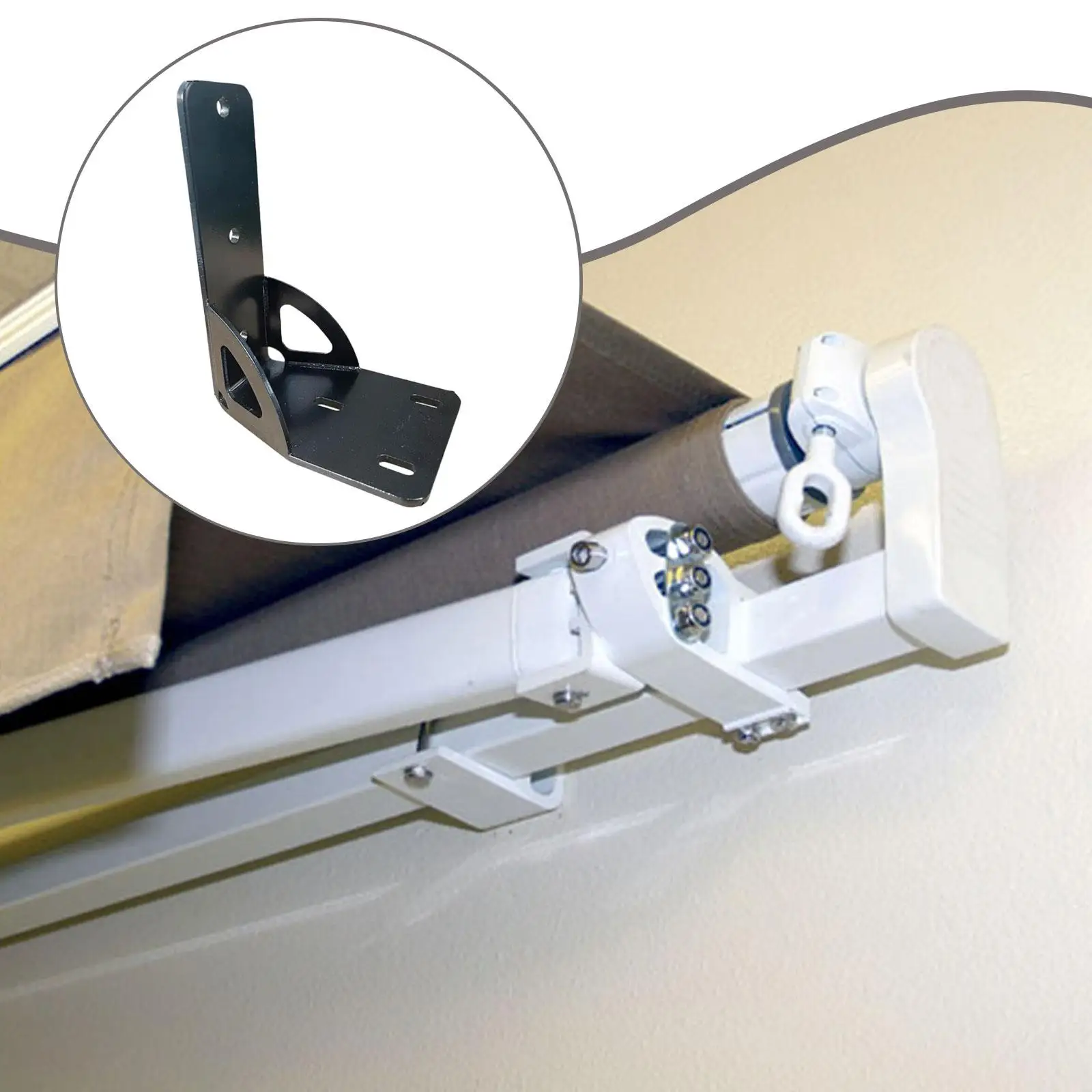 Awning Mounting Bracket Sturdy,Heavy Duty Steel Accessories Black,Compatible Support Awning Holder for Roof Rack RV