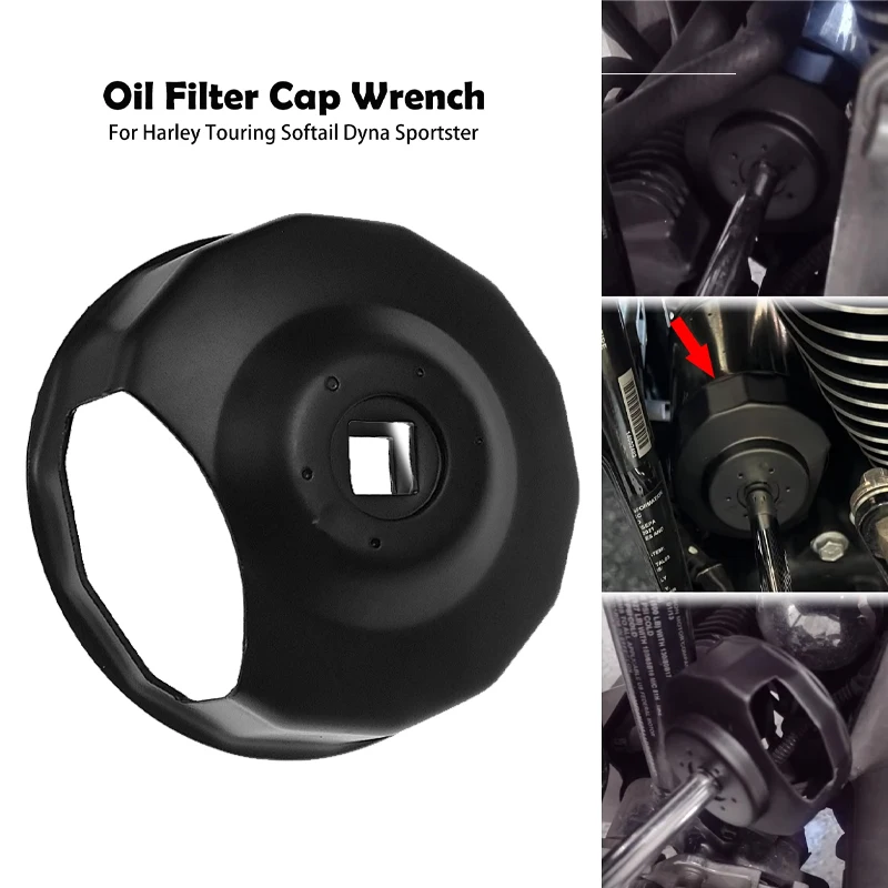 Motorcycle Llave Filtro Aceite Para Black Plastic 76mm End Cap Style Oil Filter Wrench for Harley