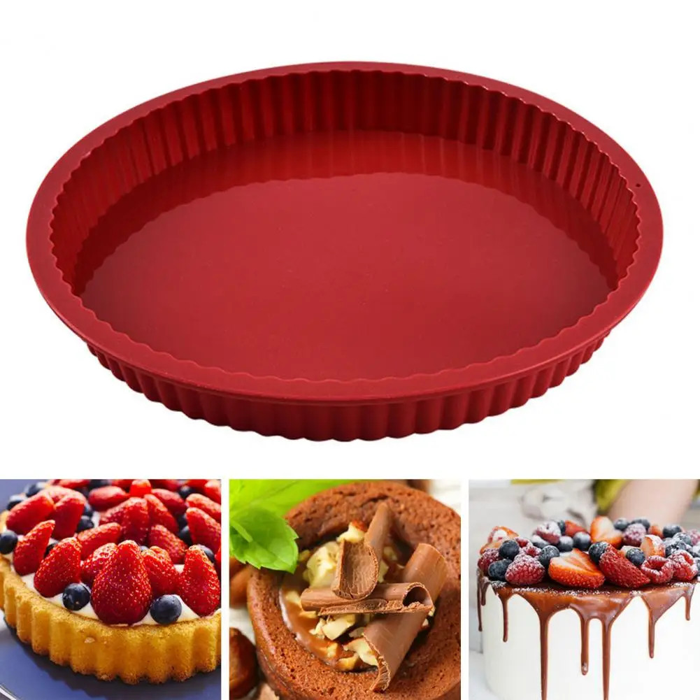 25cm Baking Pan Non-Stick Silicone Round Cake Pan Mold Versatile Heat-resistant Pastry Springform Pan Coating For Home Kitchen