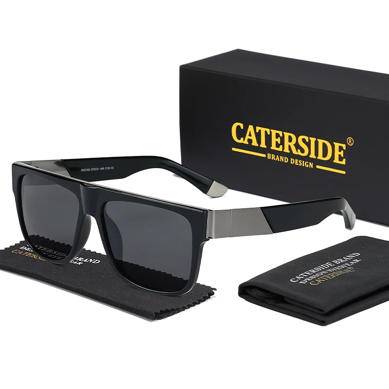 

CATERSIDE New Polarized Square Sunglasses Men TR Metal Frame Fashion Sports Sun Glasses Women Outdoor Cycling Driving Eyewear