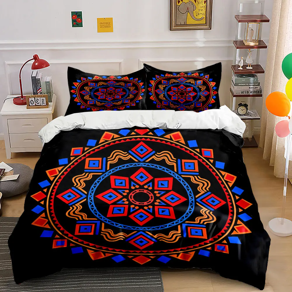 

Geometric Mandala Decor Set Soft Comfortable Duvet Cover Bedding Set Included 1*Duvet Cover & 2*Pillowcases, gift