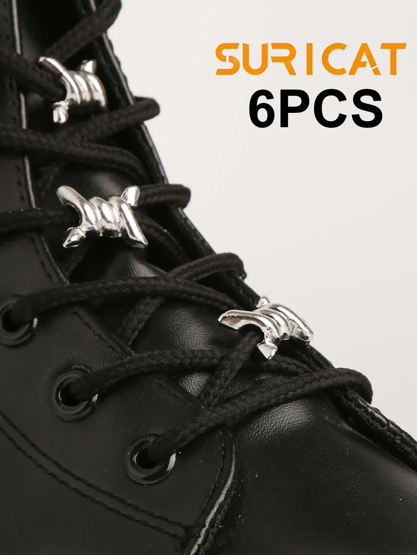 6 Gothic-Style 6-Pointed Knots - DIY Home Decor and Craft Accessories, Shoe DIY Decorations, Cute Y2K Shoe Accessories, Suitable for Spring and Summer, Halloween, Shoelace Decorations, Suitable for Boots and Sneakers, Casual Shoes, White Shoes, Decorative Gift Ideas
