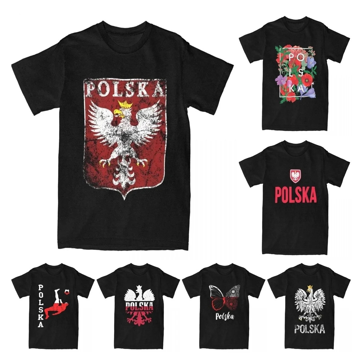 Polish Eagle Polish Crest Vintage Polska Eagle Poland T Shirts Men Cotton Novelty T-Shirts Pride Retro Tee Shirt Tops Gift Idea