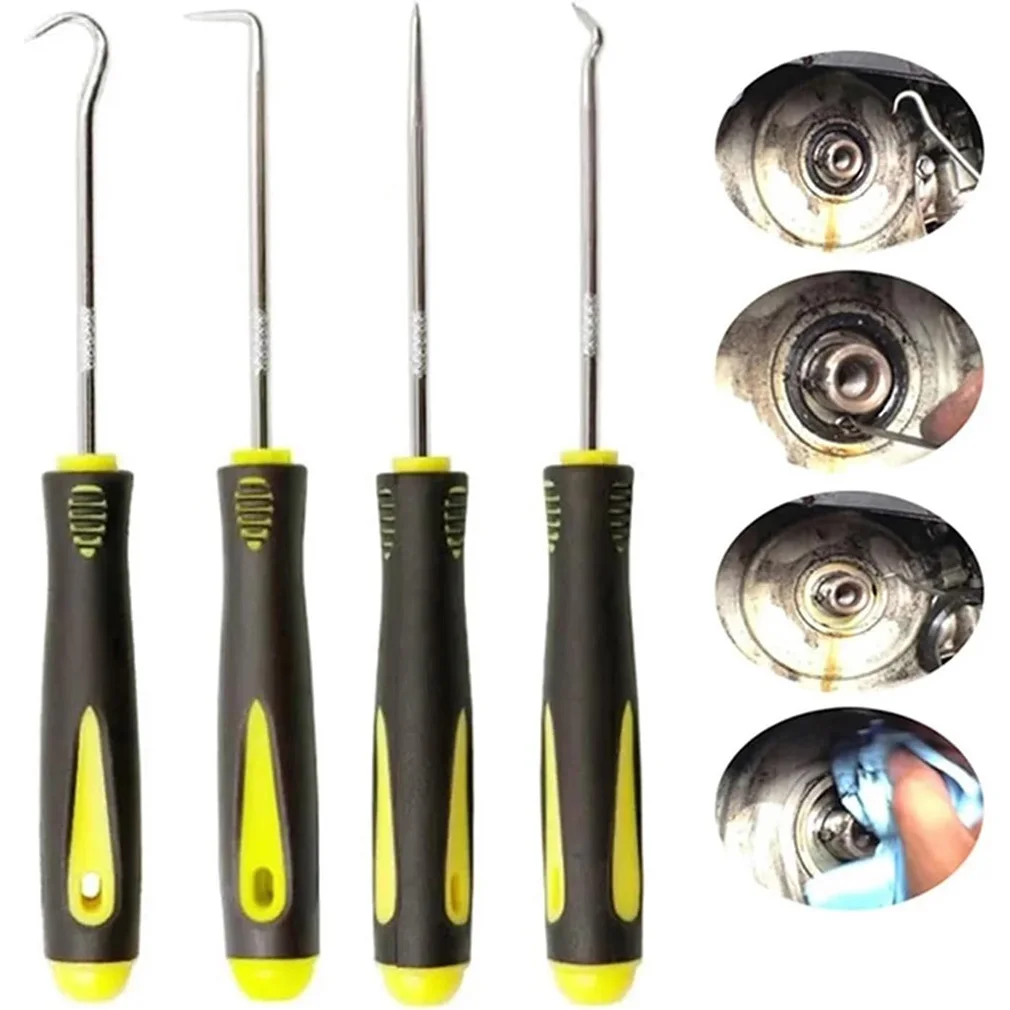 

4PCS/Set 160mm Car Auto Oil Sealed Hook Vehicle Oil Seal Screwdrivers Set O-Ring Seal Gasket Puller Remover Pick Hooks Tools
