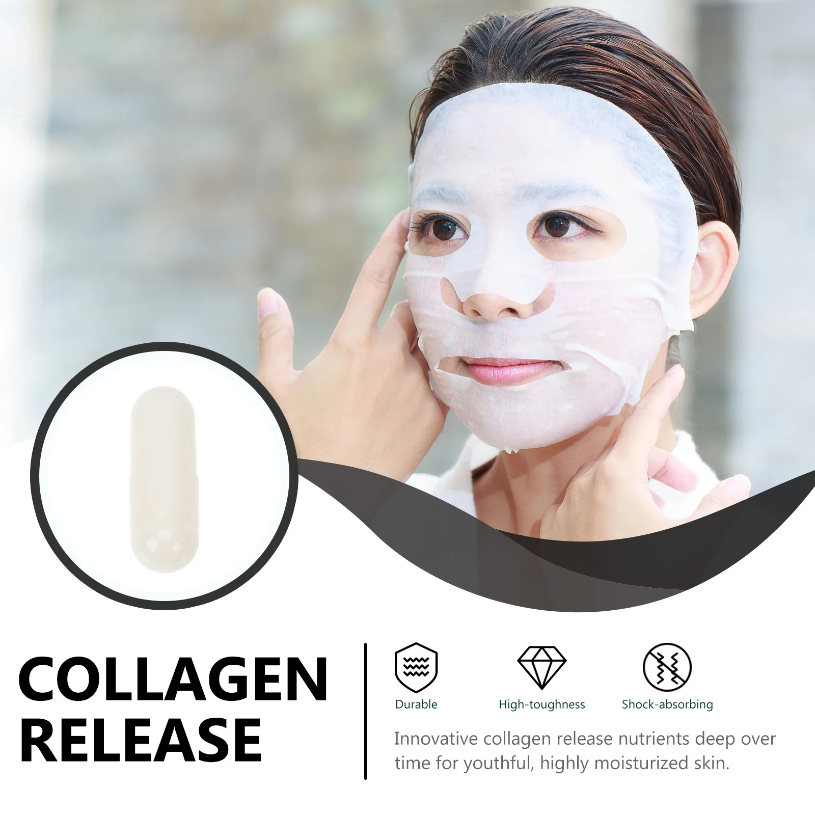 100 قطعة قناع ترطيب الكولاجين ورقة ألياف الحرير قناع الوجه لإصلاح البشرة الجافة مهدئا البشرة الحساسة المحمولة العناية بالبشرة #3