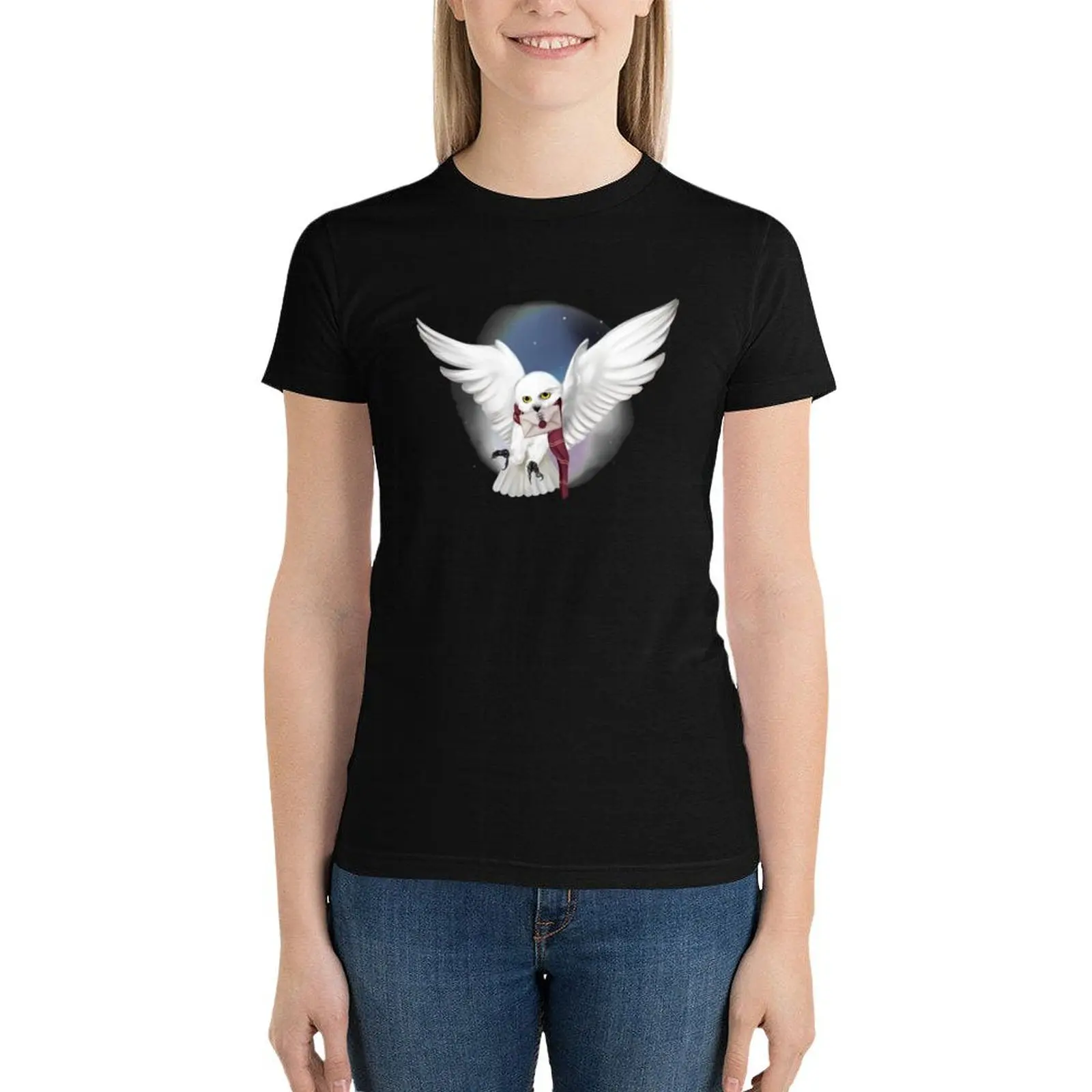 

Snowy White Owl T-Shirt cute clothes summer top Woman fashion
