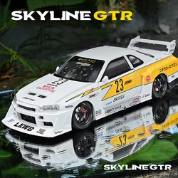 1:24 Nissan Silvia S15 Skyline GTR ER34 LBWK Alloy Modified Vehicles Diecast Metal Scale Car Model Sound＆Light Children Toy Gift