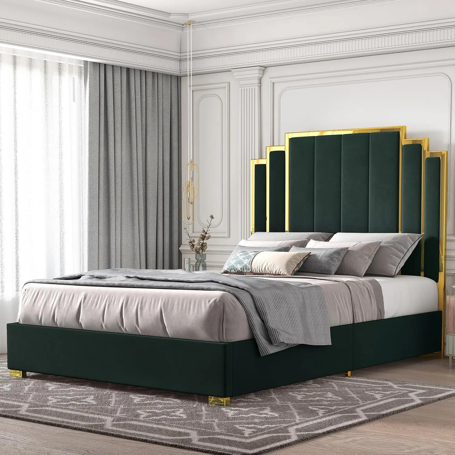 

Home Furnishings and Bedroom Set Luxury King Bed High Quality Hotel Bedroom Set Italian Upholstered Bed Frame