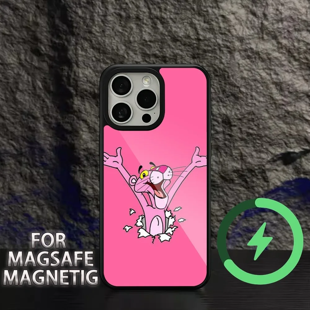 MOVIE P-Pink P-Panther  Phone Case For iPhone 11 12 13 14 15 Plus Pro Max Charging  Magsafe Magnetic Wireless Cover