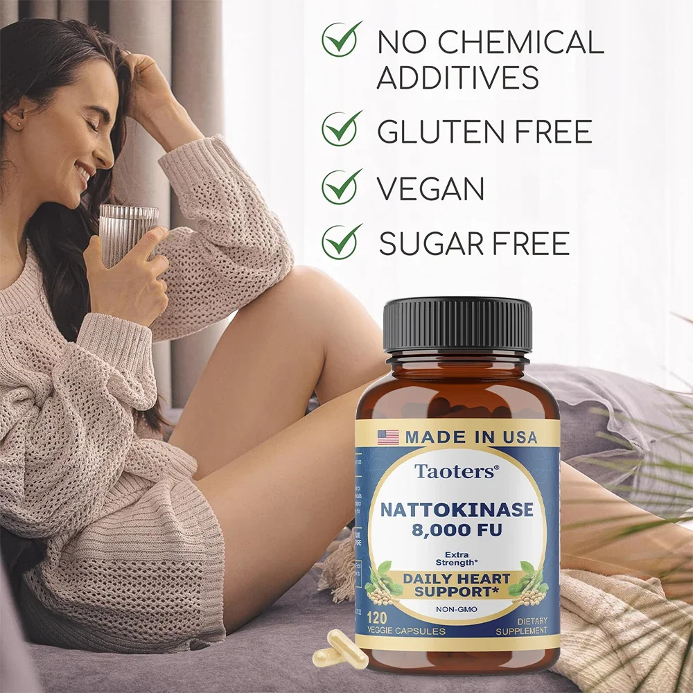 كبسولات مكملات Nattokinase 8,000 FU، تساعد على تنظيف الأوعية الدموية، وتمنع ارتفاع ضغط الدم، وتحسين صحة الأوعية الدموية