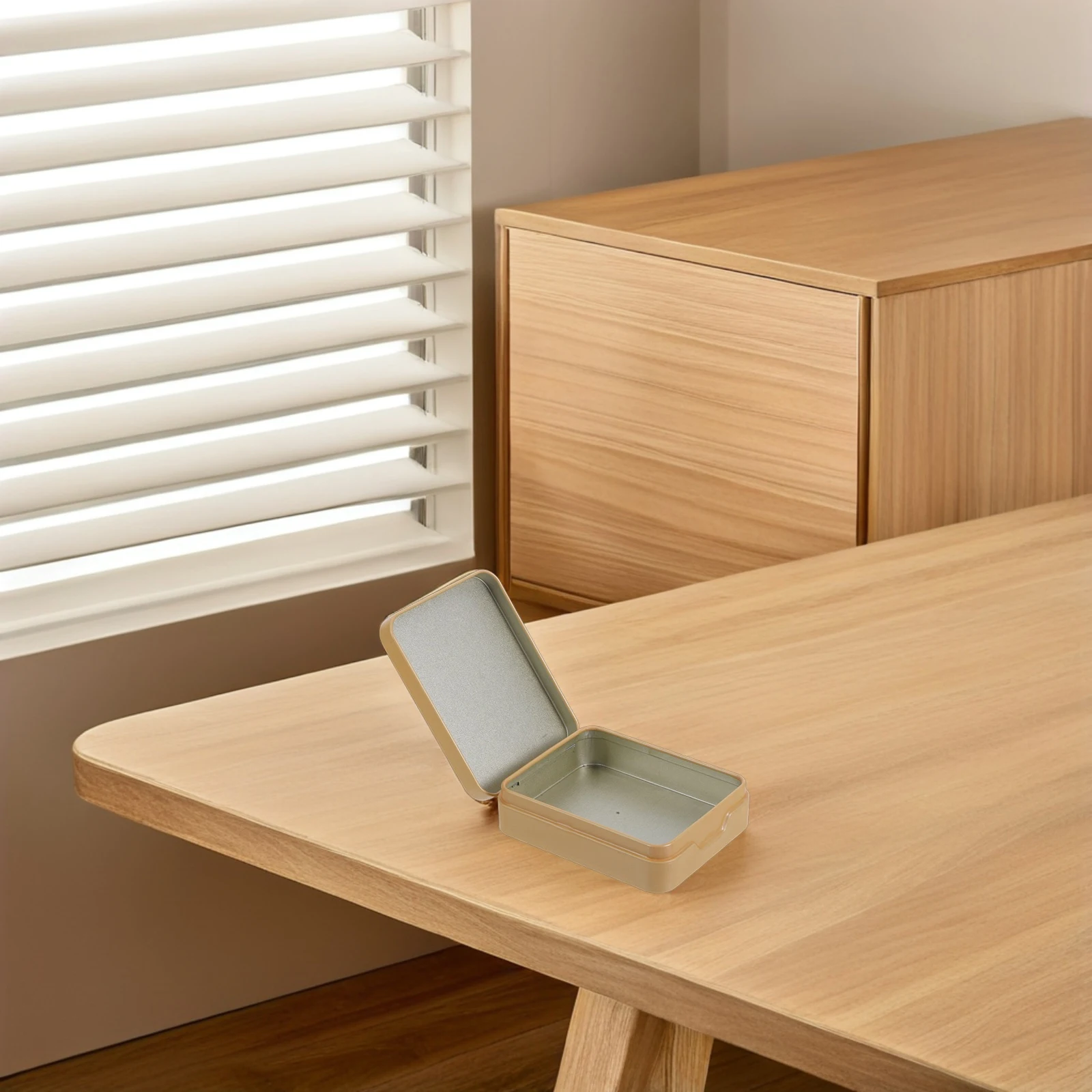 

6Pcs Hinged Flip-Top Tinplate Box Gold Candy Tea Portable Storage Metal Container Travel Home Office Small Storage Box