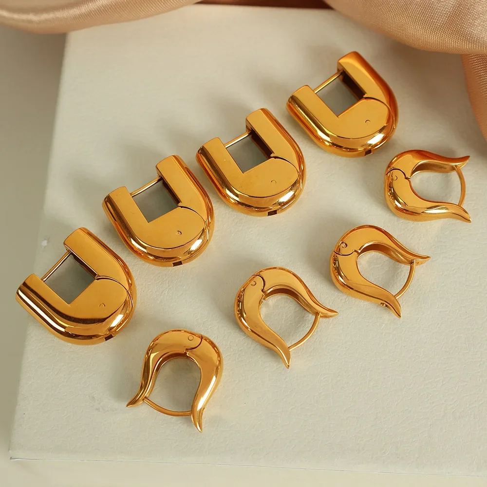 

Fashion Irregular Design Jewelry Earrings for Women Stainless Steel Material 18k Gold-plated Waterproof Ear Studs 2024 New
