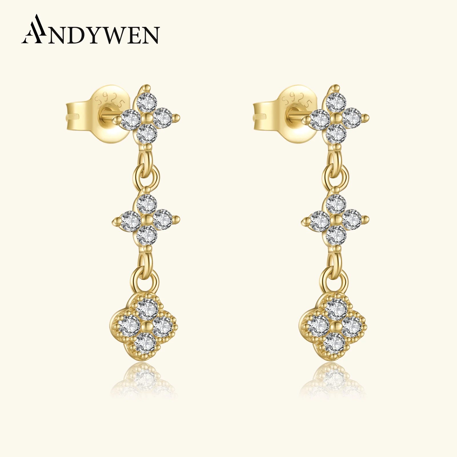 

Женские Ювелирные изделия ANDYWEN из стерлингового серебра 100% пробы с фианитами