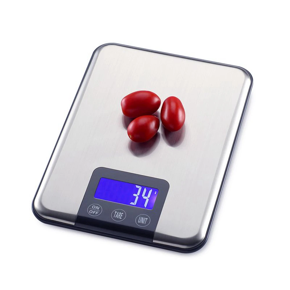 15kg*1g Large Slim Kitchen Scales Stainless Steel 15000g Touch Digital Kitchen Food Weight Balances Electronic Scale Home Helper