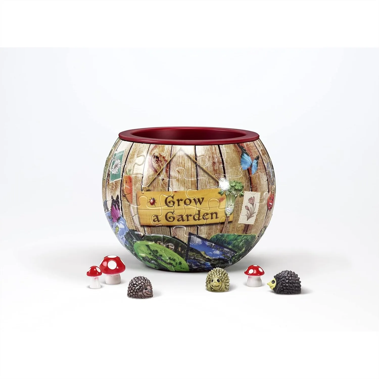 

80-Piece 3D Puzzle Planter Flowerpot for Kids & Adults, No Glue Required, Water-Resistant, Includes Mini Hedgehogs & Mushrooms