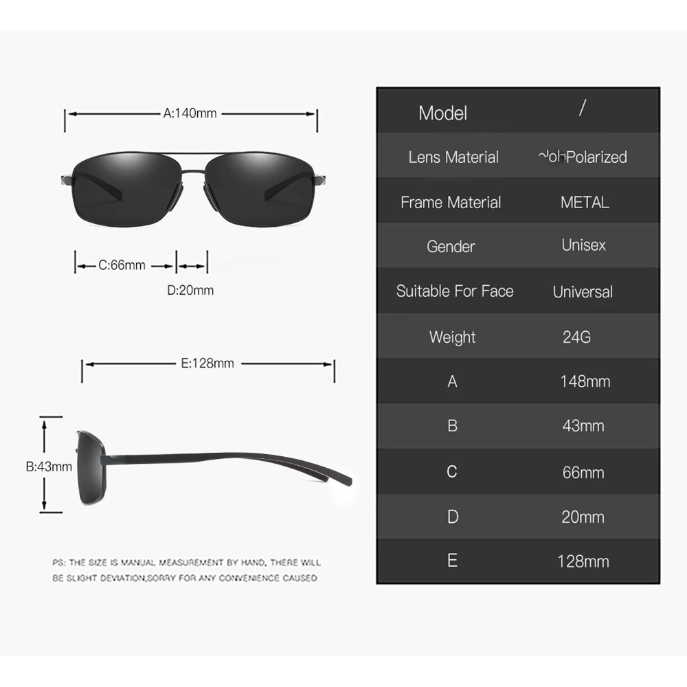 Al-mg-gafas de sol de aleación rectangulares para miopía, lentes de sol con espejo polarizado, hechas a medida, sin prescripción Lens-1to-6