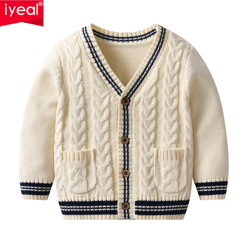 

IYEAL Kid Baby Boys Girls Cardigan Sweater Autumn Winter Toddler Knit Clothes Long Sleeve Fashion Knitwear Cute Streetwear