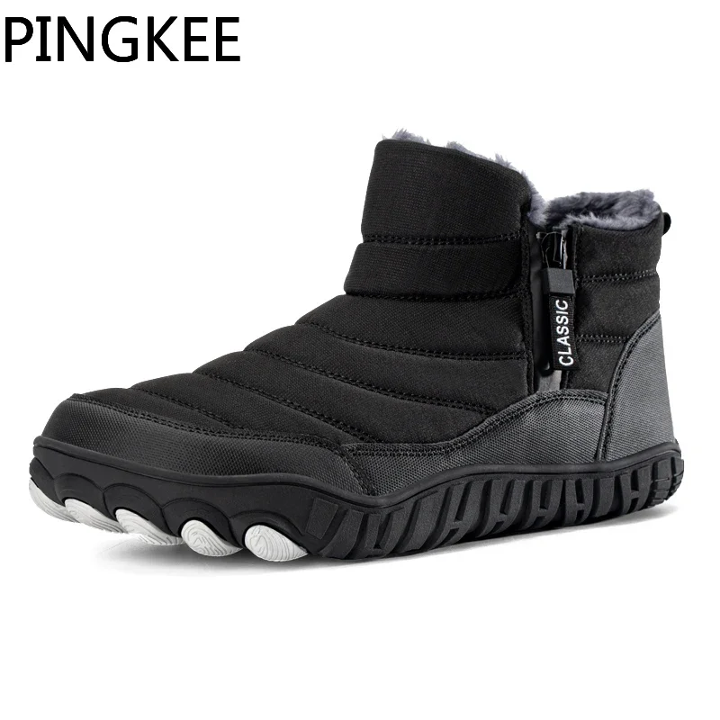 PINGKEE VENOCON Wide ToeBox Feet Barefoot Athletic Leather Shoes Men Women Winter Thermal Snow Boots Sneakers Footwear Man Woman