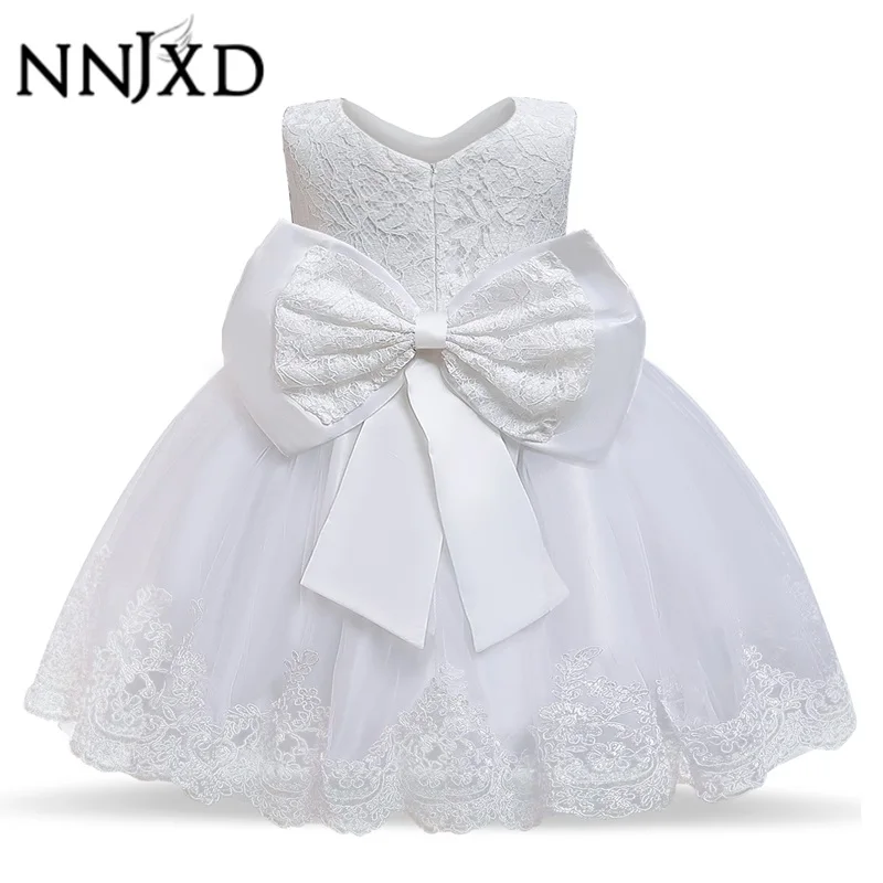 Baby Girls Party Dresses for Girls 1 Year Birthday Wedding Princess Dress Lace Christening Gown Baby White Baptism Costume