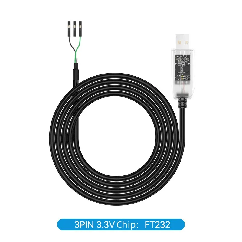 DTECH IOT6552 Cable serie USB a a a UART TTL 3,3 V de 3 pines de alta velocidad de 1 m con luz indicadora