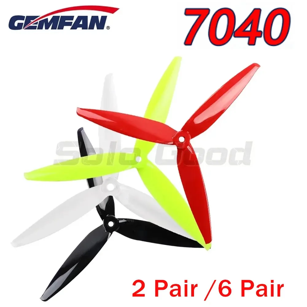 4Pcs/2Pairs Gemfan Flash 7040 7 Inch 3-Blade 7X4X3 PC CW CCW Propeller for RC Models Multicopter Frame Spare Part Accessor