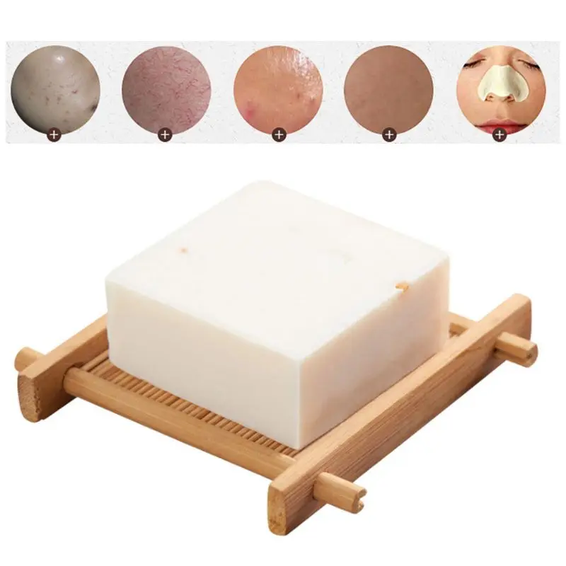 Handgemachte Seife Reis Whitening Tiefenreinigung Wash Clean Oil Control Badeseifen für Dropshipping