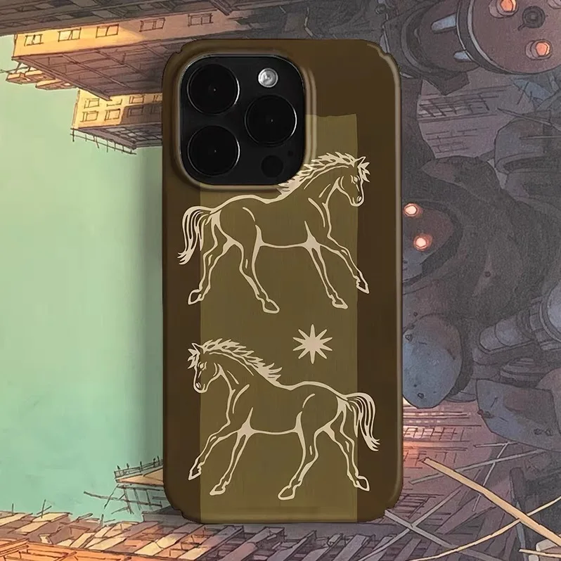 

Brown Star Shuangma Art Phone Case for IPHONE 17 Air 16E 15 PROMAX 14 Plus 13 12 MINI 11PRO 16Plus XR XS MAX Acrylic Phone Cover